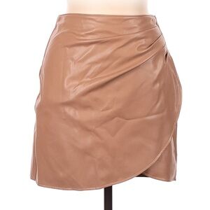 Abercrombie and Fitch A & F Brown faux leather mini skirt